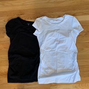 Bundle maternity t shirts white black ruched S Gap